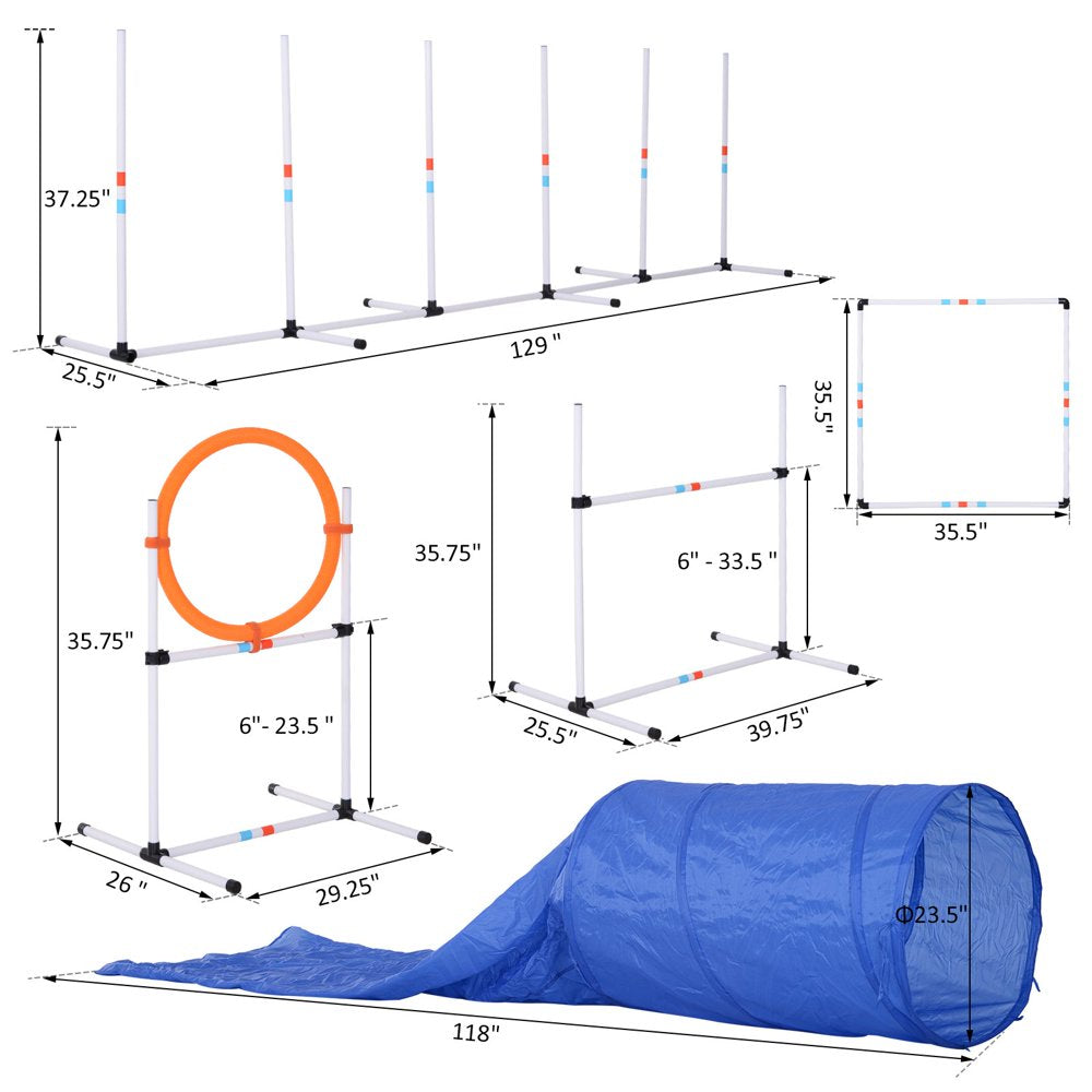 Romacci Outdoor Dog Equipment Pet Training Equipment Kit Backyard Starter Course High Jump Hurdle Tunnel Animals & Pet Supplies > Pet Supplies > Dog Supplies > Dog Treadmills Romacci   