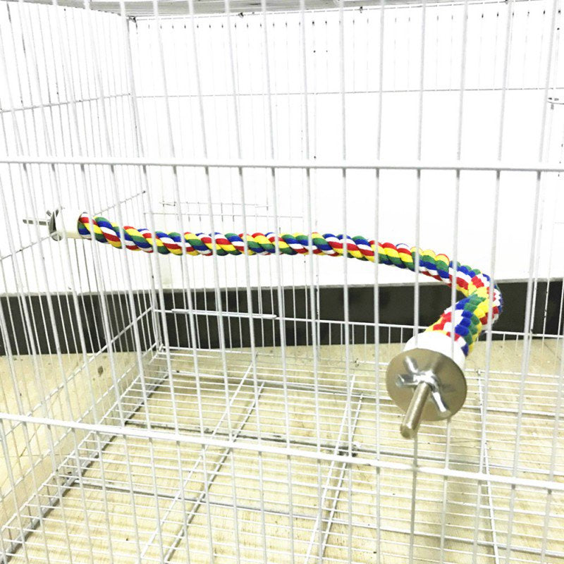 S - XL Comfy Parrot Pet Bird Rope Perch Cage Cotton Bungee Toy Accessories
