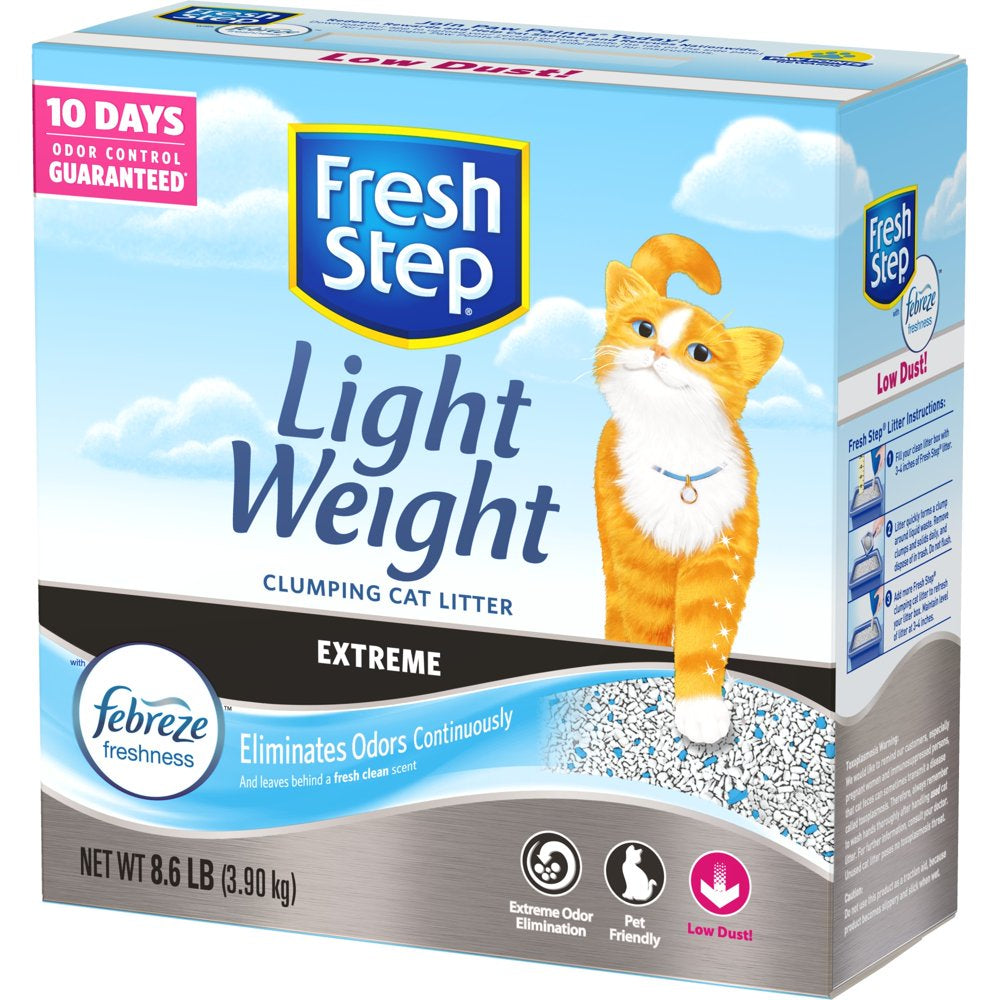 Fresh Step Lightweight Extreme Scented Litter with the Power of Febreze, Clumping Cat Litter, 8.6 Pounds Animals & Pet Supplies > Pet Supplies > Cat Supplies > Cat Litter The Clorox Company   