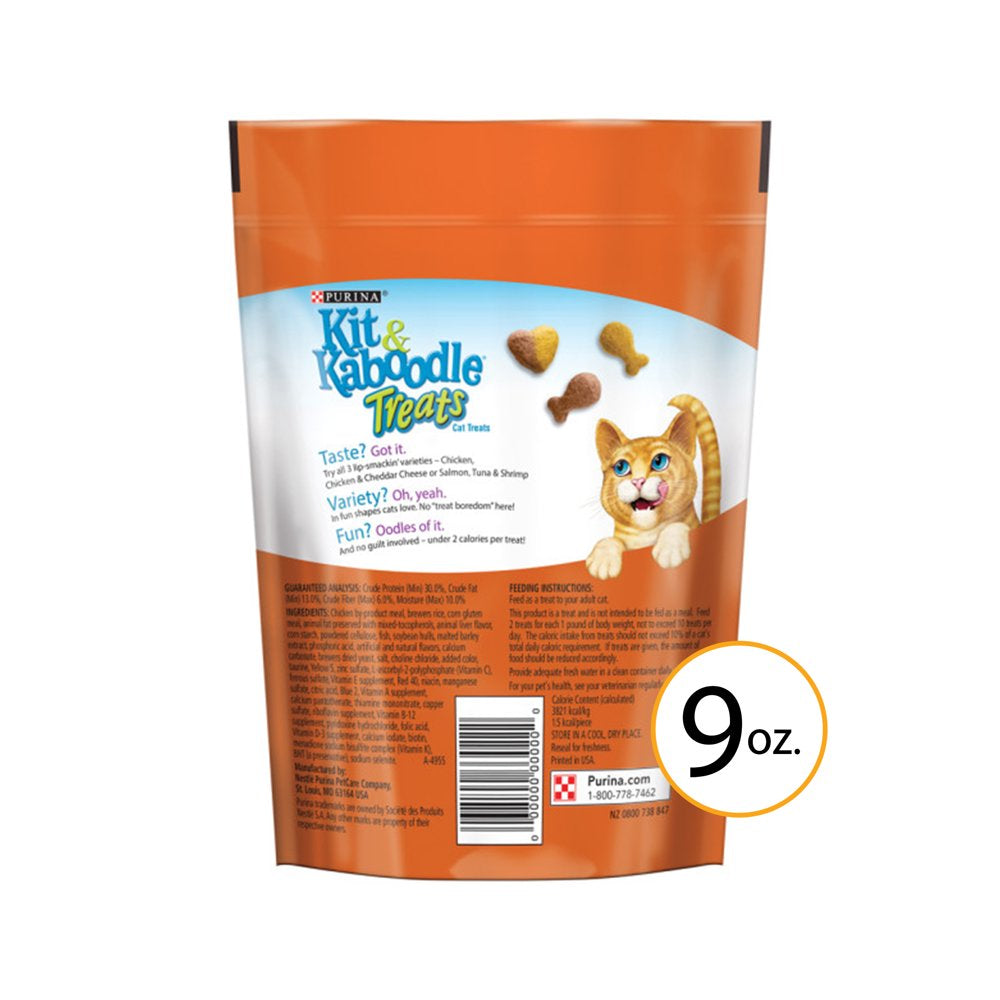 Purina Kit & Kaboodle Cat Treats, Crunchy Chicken Flavor, (4) 9 Oz. Pouches
