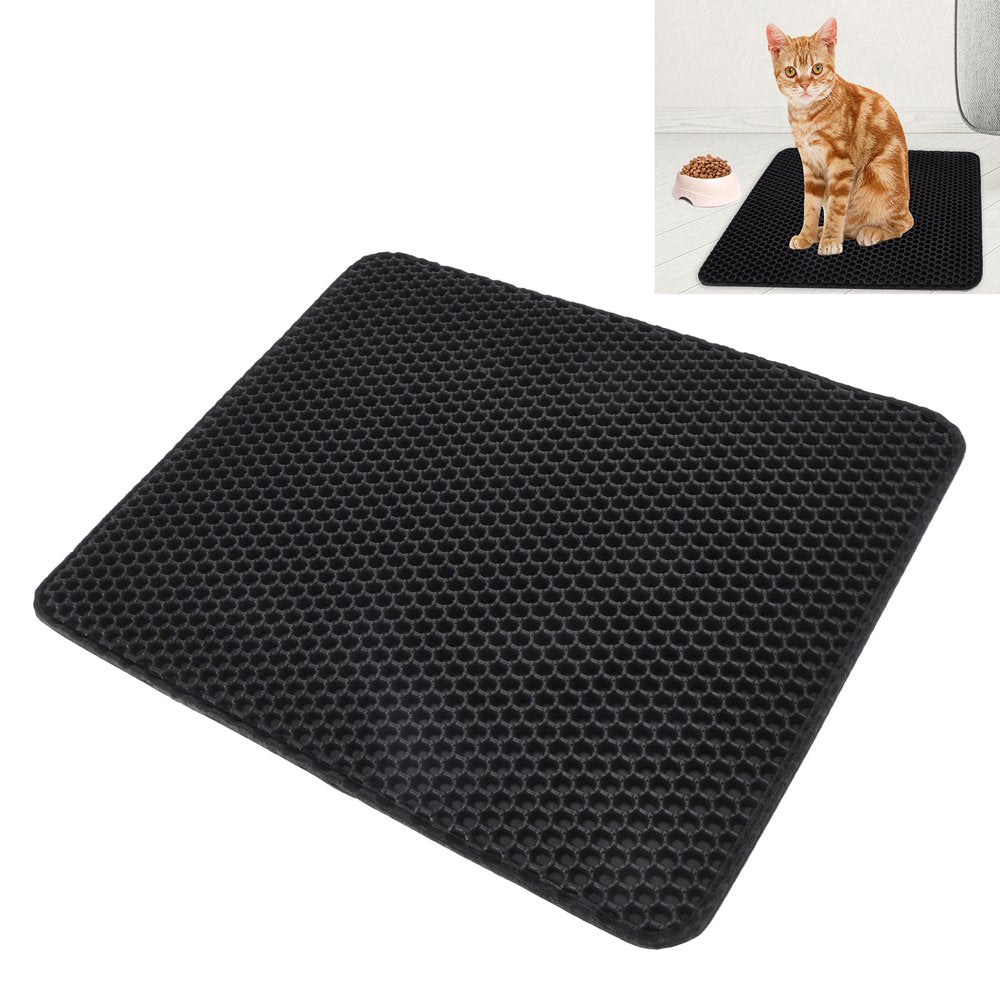 Cat Litter Pad, Cat Litter Mat Less Waste anti Slip Easy for Cat Litter Box Black Animals & Pet Supplies > Pet Supplies > Cat Supplies > Cat Litter Box Mats Fyydes   