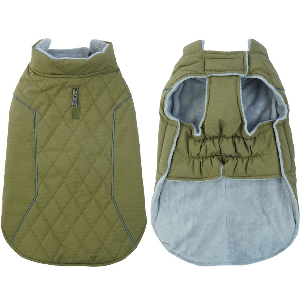 ROZKITCH Dog Winter Coat Cozy Waterproof Windproof Reversible Dog Vest Winter Coat Warm Dog Apparel Furry Collar for Cold Weather Dog Jacket Small Medium Large Dogs Animals & Pet Supplies > Pet Supplies > Dog Supplies > Dog Apparel ROZKITCH   