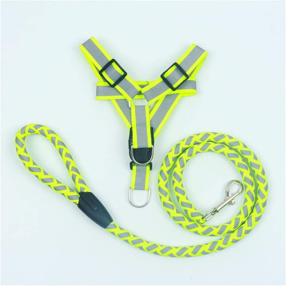 Safety Vest Reflective Dog Harness Leash Set Braided Traction round Rope Large Medium Small Dog Chain Night Out Running Vest Animals & Pet Supplies > Pet Supplies > Dog Supplies > Dog Apparel NOBRIM 1 Medium 