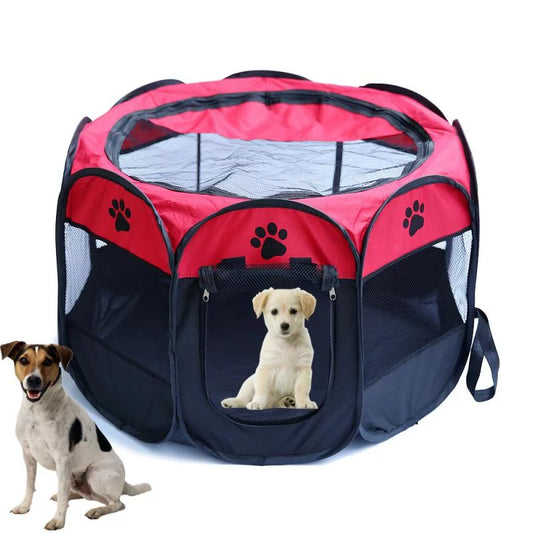 Kernelly Portable Folding Pet Tent Dog House Octagonal Cage for Cat Tent Playpen Puppy Kennel Easy Operation Fence Outdoor Big Dogs House Animals & Pet Supplies > Pet Supplies > Dog Supplies > Dog Houses Kernelly 48x33x4cm Pink 