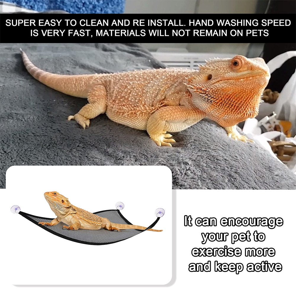 SESAVER Reptile Hammock Mesh Triangular Amphibians Lounger Bridge Hanging Bed Net Geckos Lizards Habitat Decors Pet Supplies