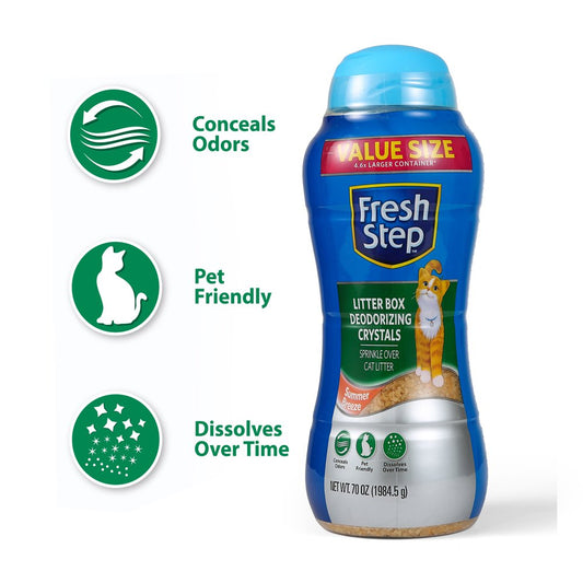 Fresh Step Deodorizing Cat Litter Crystals, Value Size in Summer Breeze, 70 Oz. Animals & Pet Supplies > Pet Supplies > Cat Supplies > Cat Litter Fetch For Pets   
