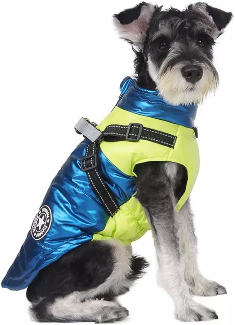 Ciyada Warm Dog Winter Coat Cold Weather Jacket Windproof Reflective Turtleneck Dog Vest D-Ring for Leash Thick Lining Outdoor Pet Apparel,Xl, Orange and Black Animals & Pet Supplies > Pet Supplies > Dog Supplies > Dog Apparel Ciyada Blueandgreen 2XL 