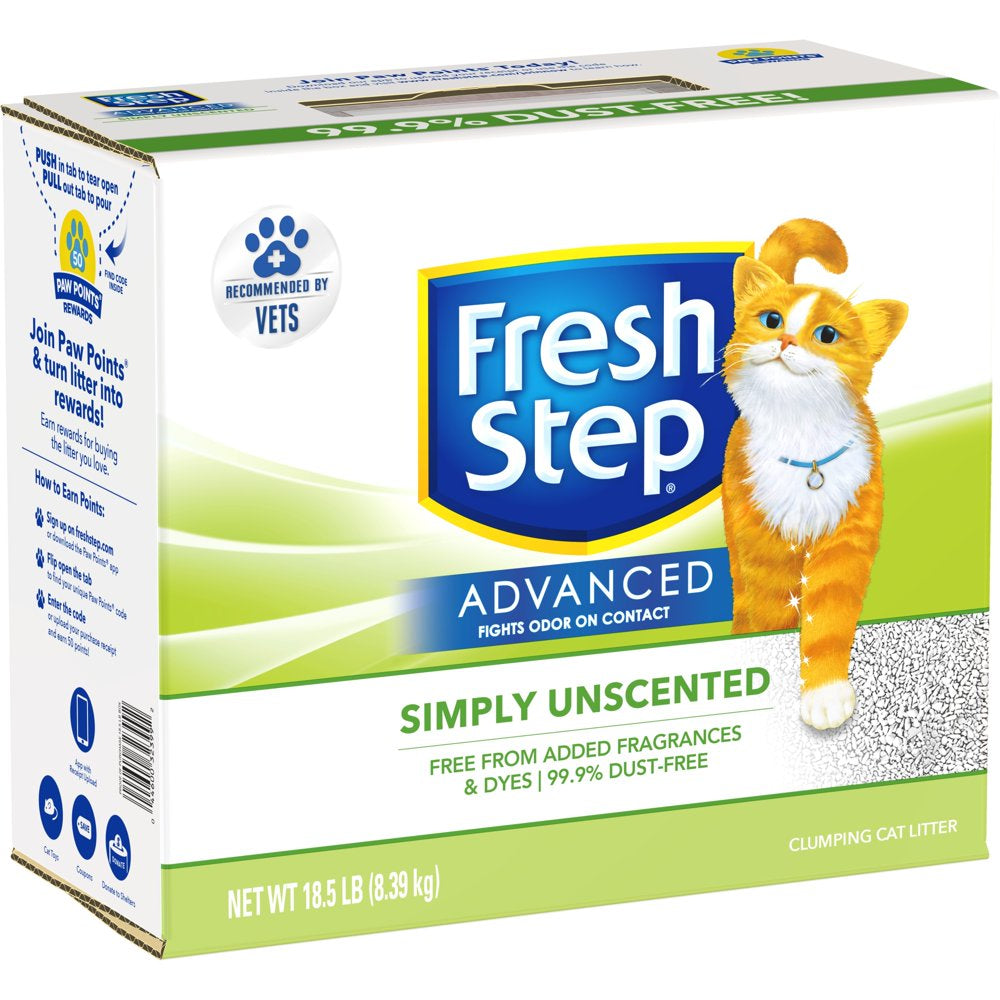 Fresh Step Advanced Simply Unscented Clumping Cat Litter, Vet Recommended, 2 Pack of 18.5 Lb Boxes Animals & Pet Supplies > Pet Supplies > Cat Supplies > Cat Litter The Clorox Company   