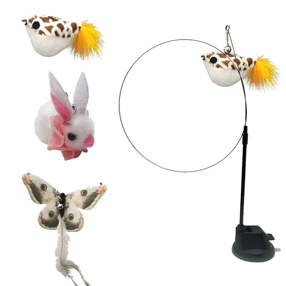 Feelers Cat Toy Suction Cup - 3 Pack Bird Cat Toys, Cat Teaser Wand Interactivetoys Animals & Pet Supplies > Pet Supplies > Cat Supplies > Cat Toys Feelers Butterflies, Puffer Fish, Rabbits  