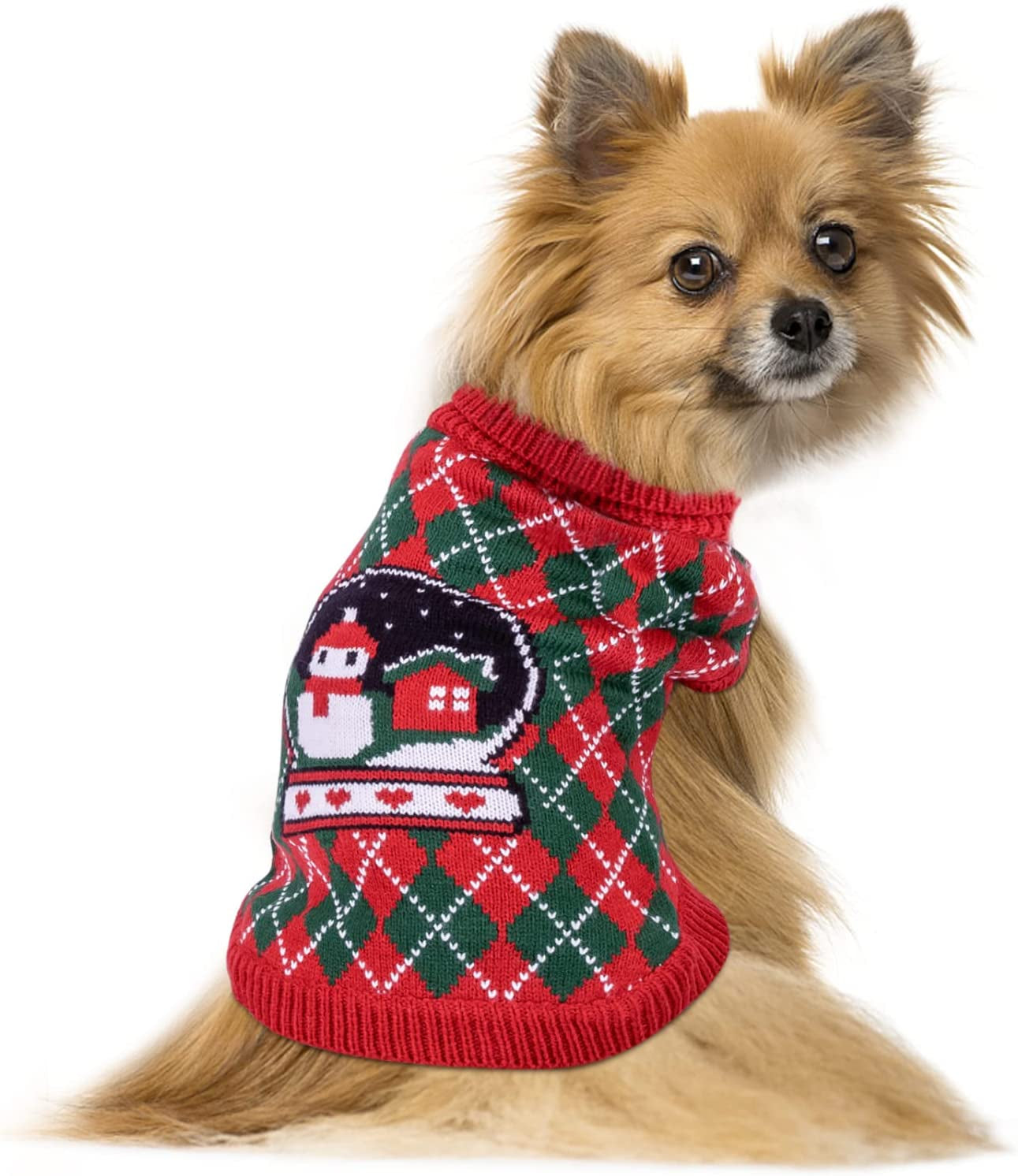 Dog Sweater, Nobleza Turtleneck Thick Knitted Cat Sweater with Classic Plaid Pattern, Warm & Soft Dog Christmas Outfit for Small Medium Large Dogs Puppies Cats Animals & Pet Supplies > Pet Supplies > Dog Supplies > Dog Apparel Nobleza Red Medium 