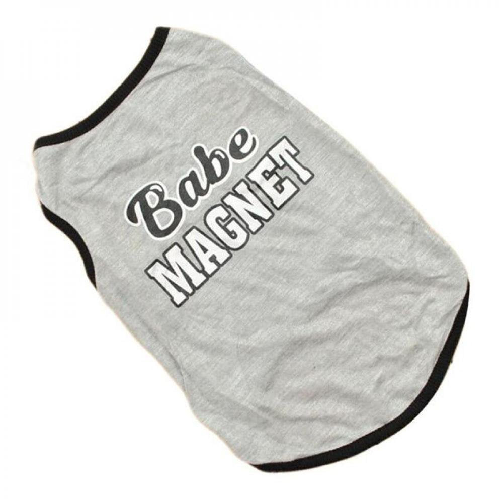 Elaydool Pet Puppy Summer Vest Small Dog Cat Dogs Clothing Cotton T Shirt Apparel Clothes Dog Shirt Animals & Pet Supplies > Pet Supplies > Cat Supplies > Cat Apparel Elaydool L Gray 