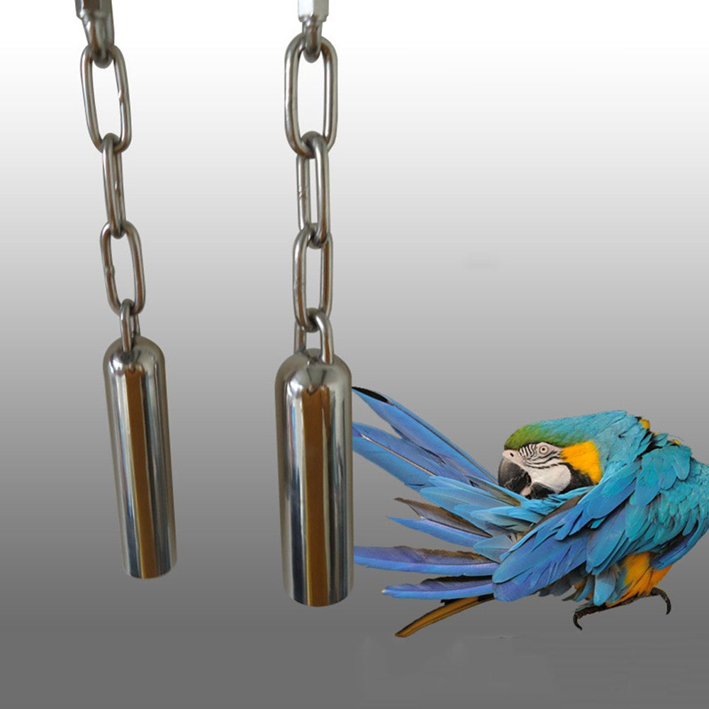 SPRING PARK Bird Toy Bell,Stainless Steel Bell Bird Toys,Chains Hanging Toys,Heavy Duty Bird Cage Toys for Parrots