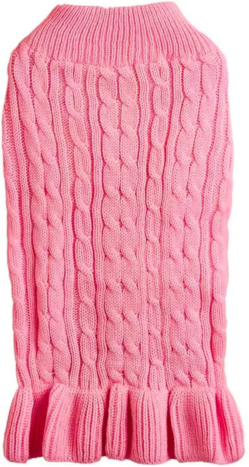 Dog Sweater Dress, Dog Pullover Knitwear Pet Sweater Warm for Fall Winter, Dog Coat for Small Medium Dogs with Size S-XL (X-Large, Pink) Animals & Pet Supplies > Pet Supplies > Dog Supplies > Dog Apparel Bwealth   