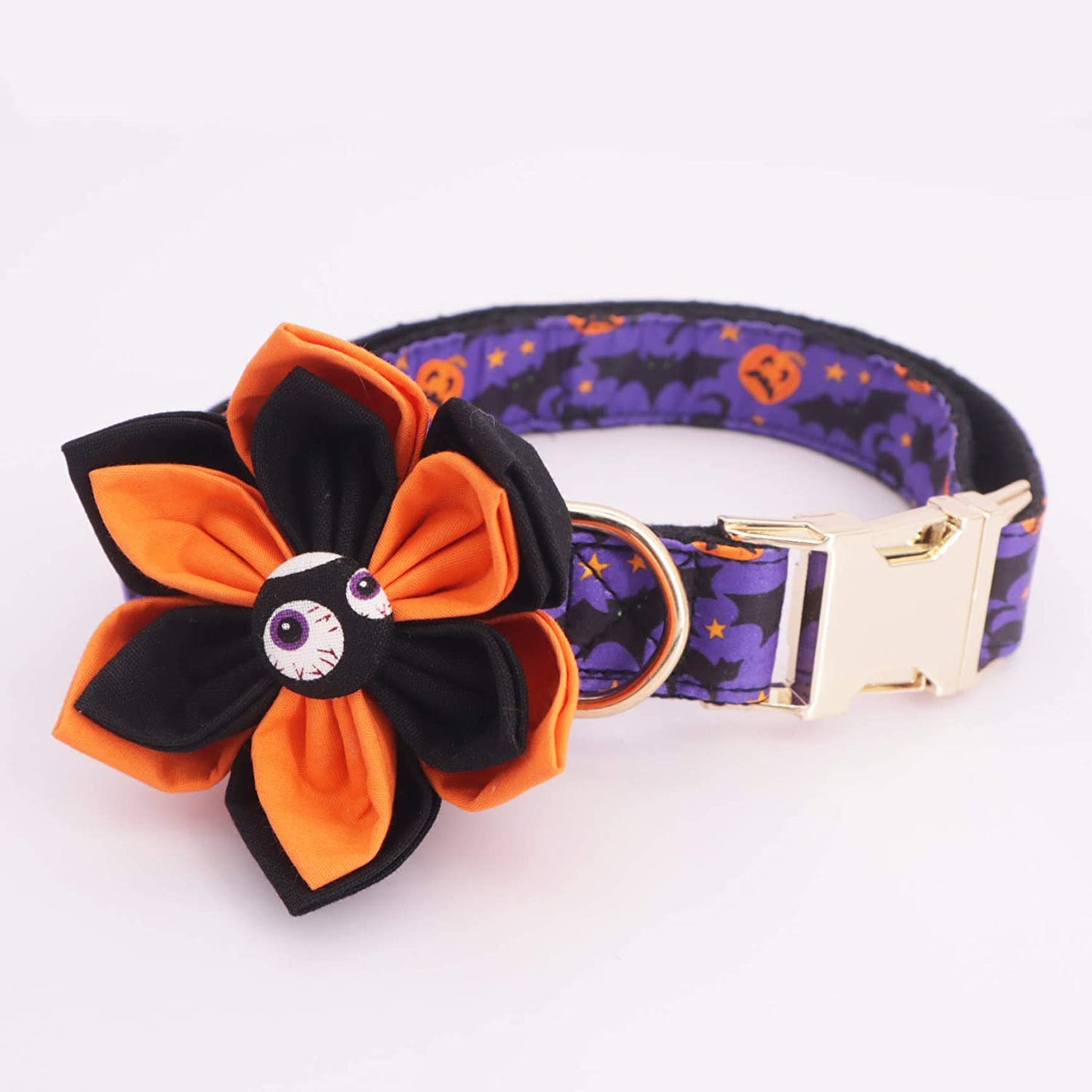 Halloween Dog Collar Dog Bowtie Dog Accessory Halloween Dog Costume for Halloween Party (M) Animals & Pet Supplies > Pet Supplies > Dog Supplies > Dog Apparel YIWU MIYI CO.,LTD Purple flower S 