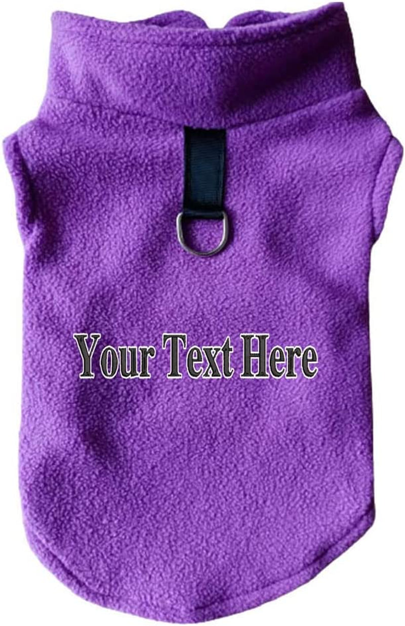 Personalized Embroider Dog Fleece Vest Sweater Winter Custom Text Fleece Jacket for Small and Medium Dogs with D-Ring Leash Cold Weather Coat Hoodie for XS S M Dogs Boy or Girls Animals & Pet Supplies > Pet Supplies > Dog Supplies > Dog Apparel women want me fish fear me Purple X-Large 