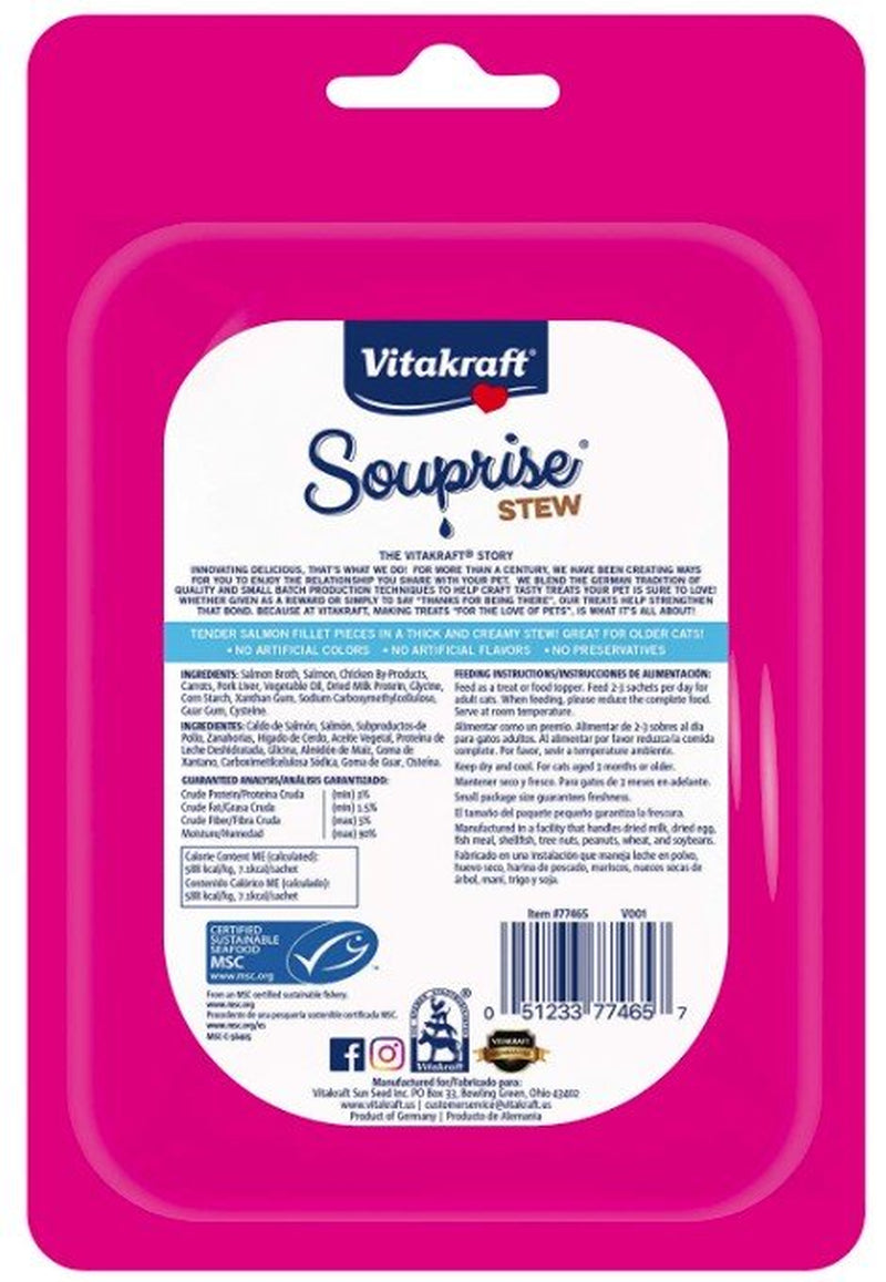 Vitakraft Souprise Stew Lickable Cat Treat Salmon and Carrot Animals & Pet Supplies > Pet Supplies > Cat Supplies > Cat Treats Vitakraft   