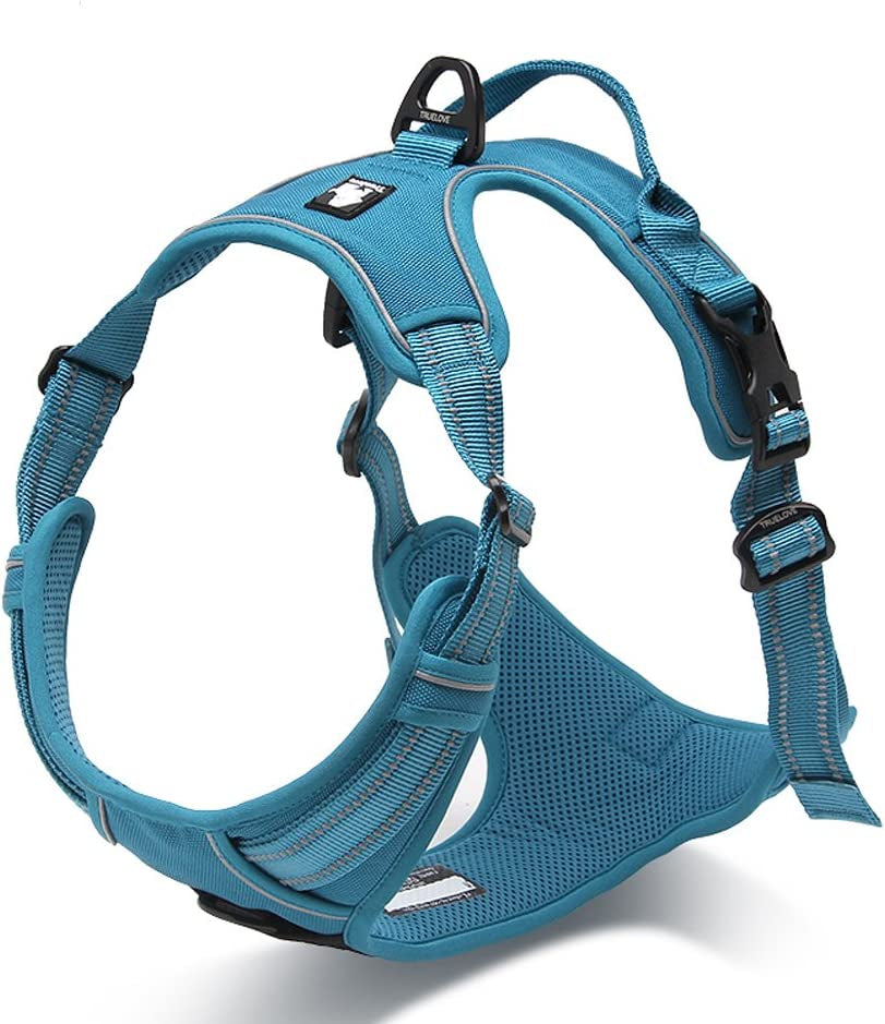 SGODA Dog Harness Reflective Dog Vest Harness No Pull Pet Harness with Handle for Large Dogs, Orange Animals & Pet Supplies > Pet Supplies > Dog Supplies > Dog Apparel SGODA Blue X-Small Chest 13-17" 