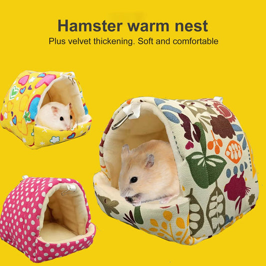 Bueatyh New Sleeping Bed Breathable Keep Warm anti Slip Mini Animal Sleeping Bed for Parakeet