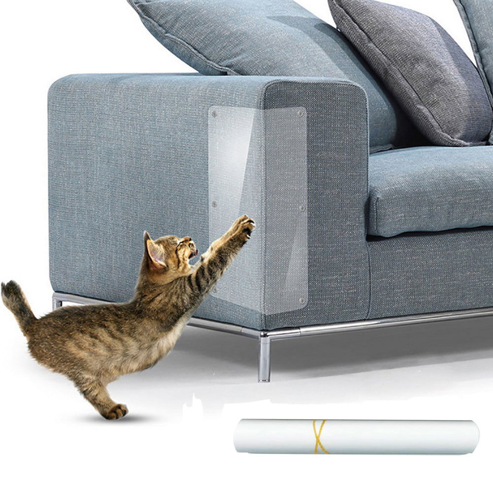 Visland 4Pcs Furniture Protectors from Cats, Cat Scratch Deterrent Sheet | Double-Sided Training Tape An-Ti Pet Scratch for Couch Furniture Protector Animals & Pet Supplies > Pet Supplies > Cat Supplies > Cat Furniture Visland M  