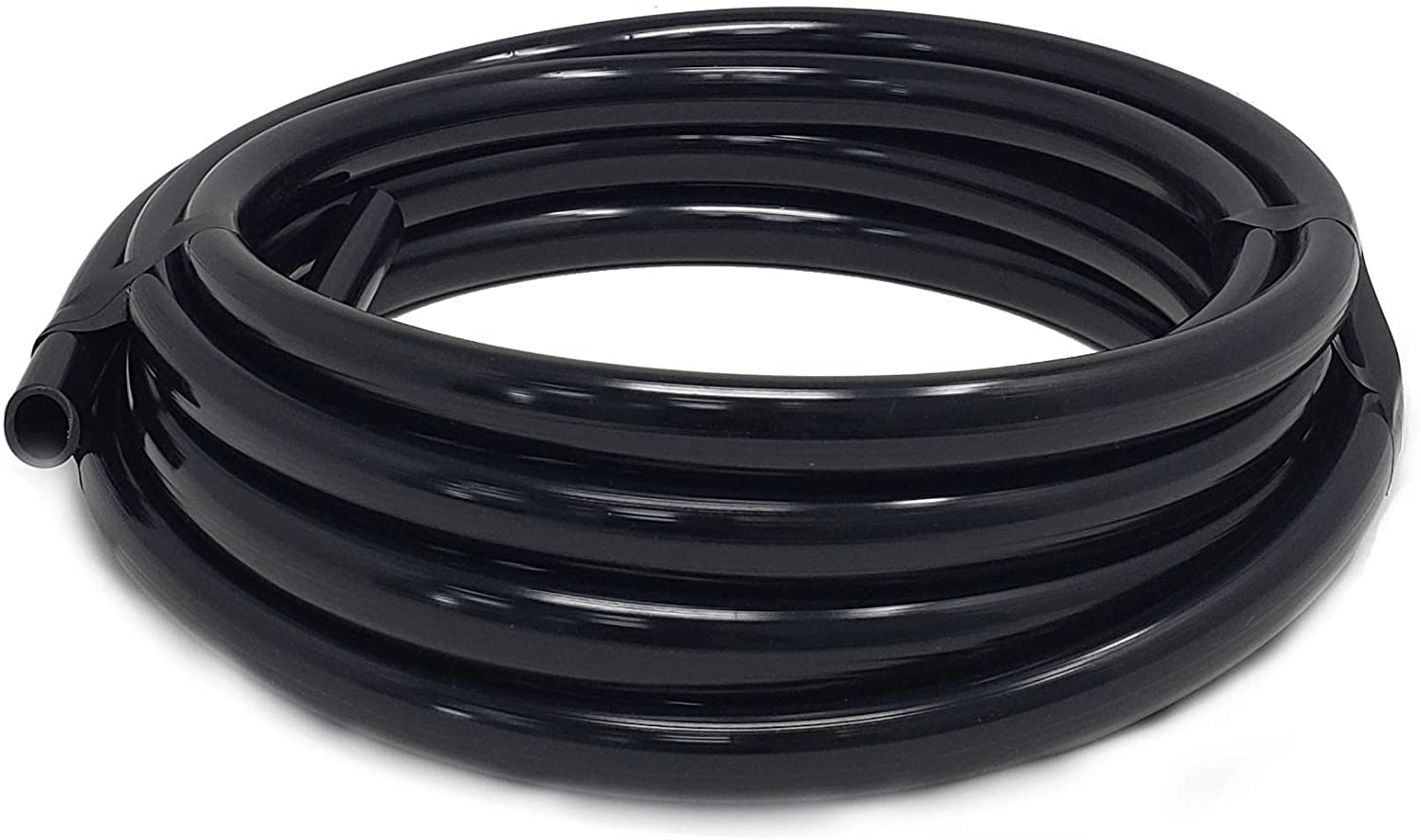 1/2 Inch Vinyl Pond Tubing, 20 FT, Black, Made in USA, UV Resistant, Fish Safe