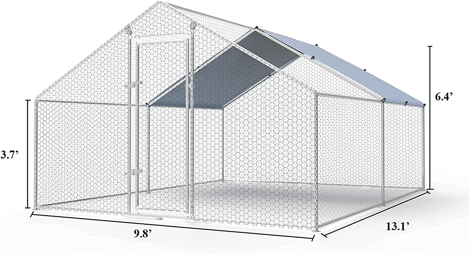 1.25” Tube Chicken Coop Run Large Metal Chicken Pen Outdoor Walkin Chicken Runs for Yard Large Rabbits Habitat Spire Shaped Poultry Cage with Waterproof Cover for Backyard Farm(9.8’L X 13.1’W X 6.4’H) Animals & Pet Supplies > Pet Supplies > Dog Supplies > Dog Kennels & Runs Catrimown   