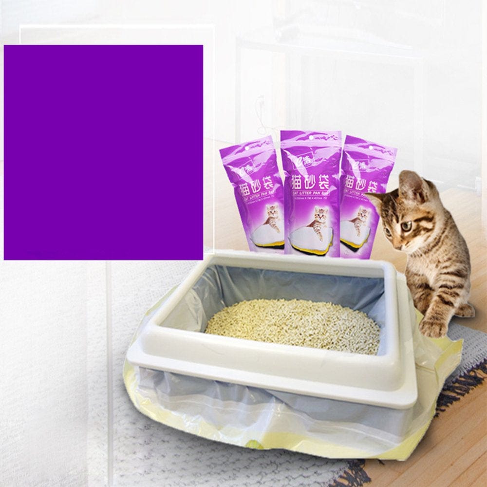 1 Bag of (7PCS) Cat Litter Bag Kitten Hygienic Litter Box Liners Pet Supplies (Large)