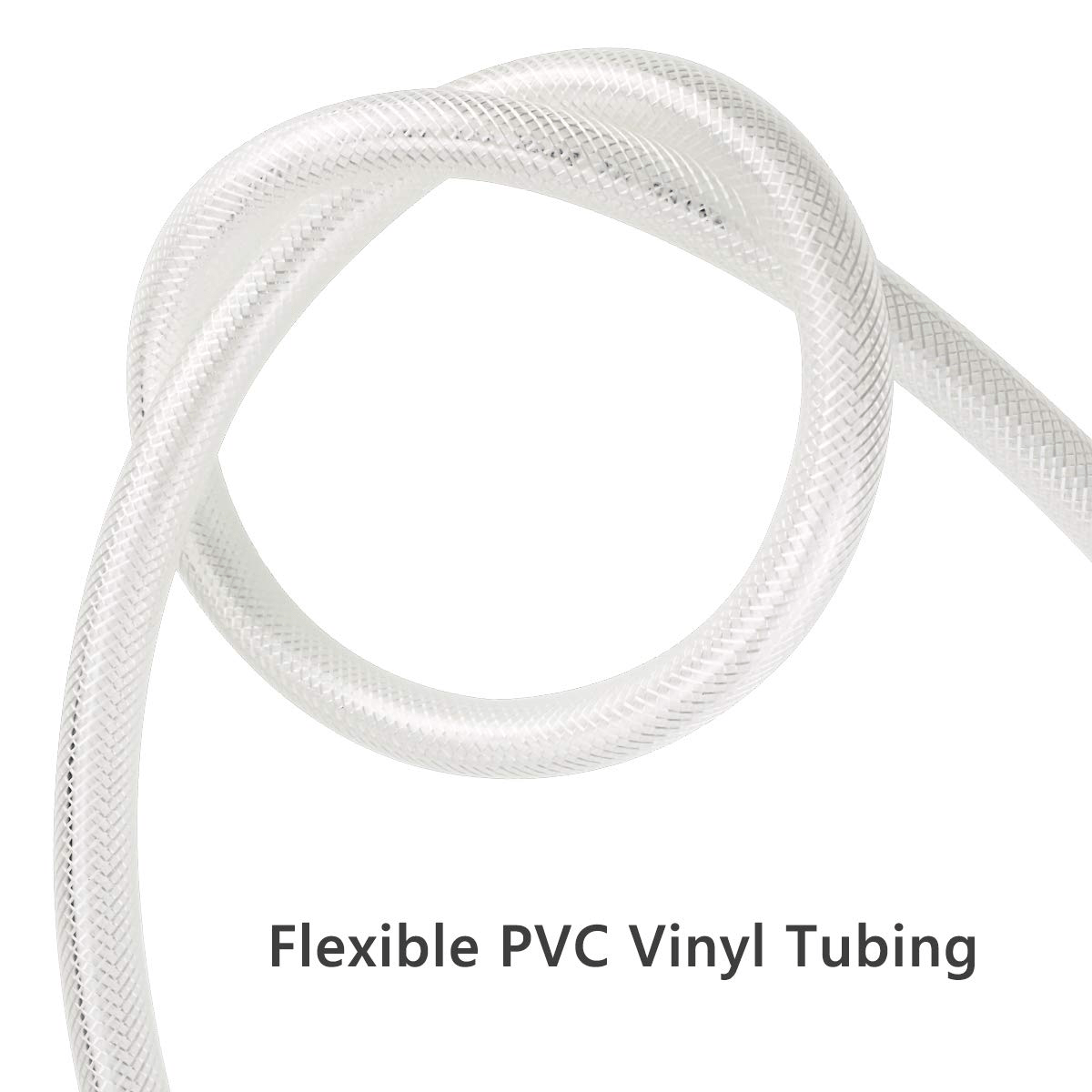 1" ID X 10 Ft High Pressure Braided Clear PVC Vinyl Tubing Flexible Vinyl Tube, Heavy Duty Reinforced Vinyl Hose Tubing, BPA Free and Non Toxic