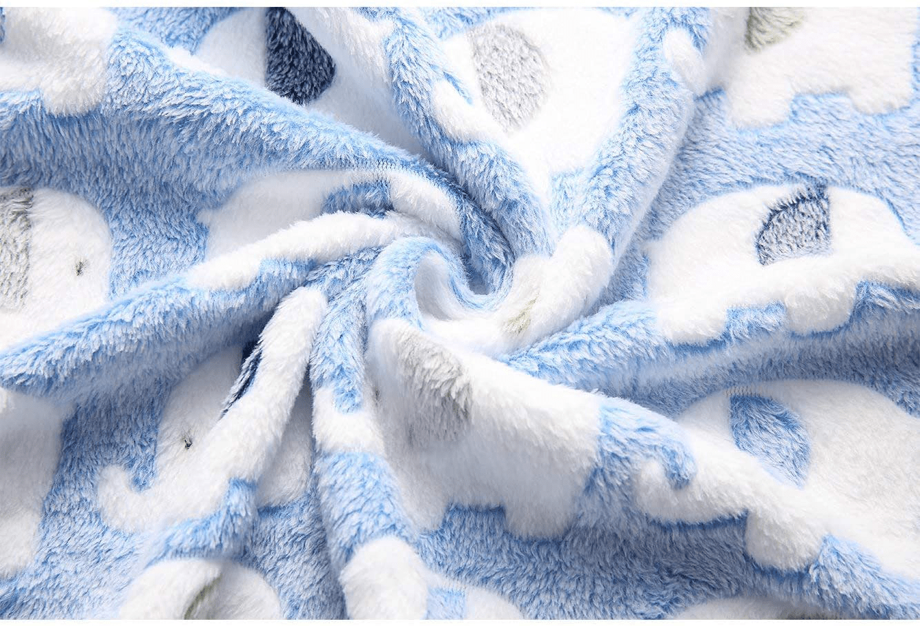 1 Pack 3 Blankets Super Soft Fluffy Premium Cute Elephant Pattern Pet Blanket Flannel Throw for Dog Puppy Cat