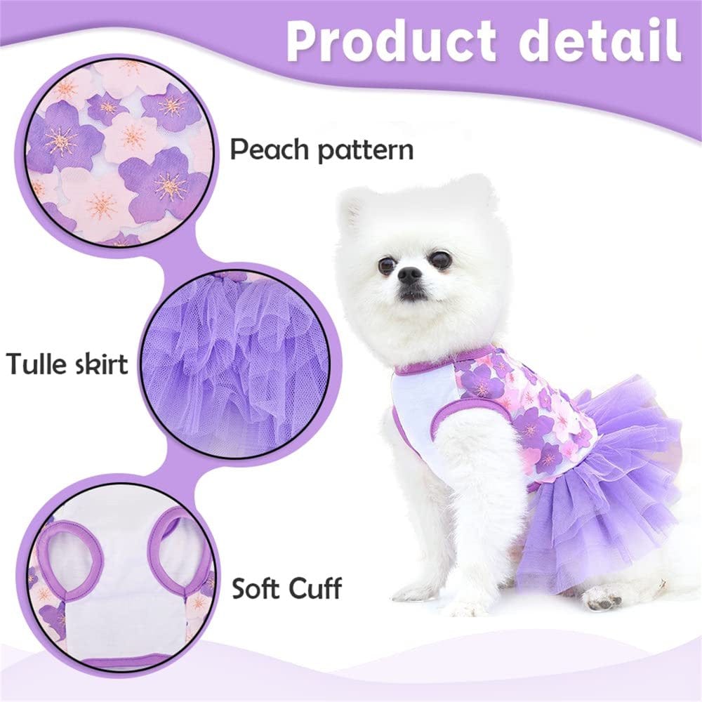 Fitwarm Birthday Girl Dog Tulle Dress, Dog Clothes for Small Dogs Girl, Cat Apparel, Pink, Medium