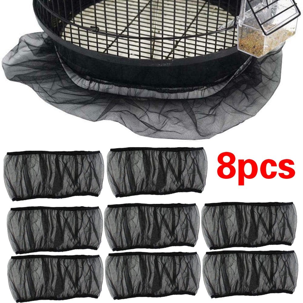 1 Pcs Bird Cage Cover Bird Cage Net Covers Adjustable Nylon Mesh Skirt Netting Accessories Black Animals & Pet Supplies > Pet Supplies > Bird Supplies > Bird Cage Accessories Laidan 100x50cm 8 