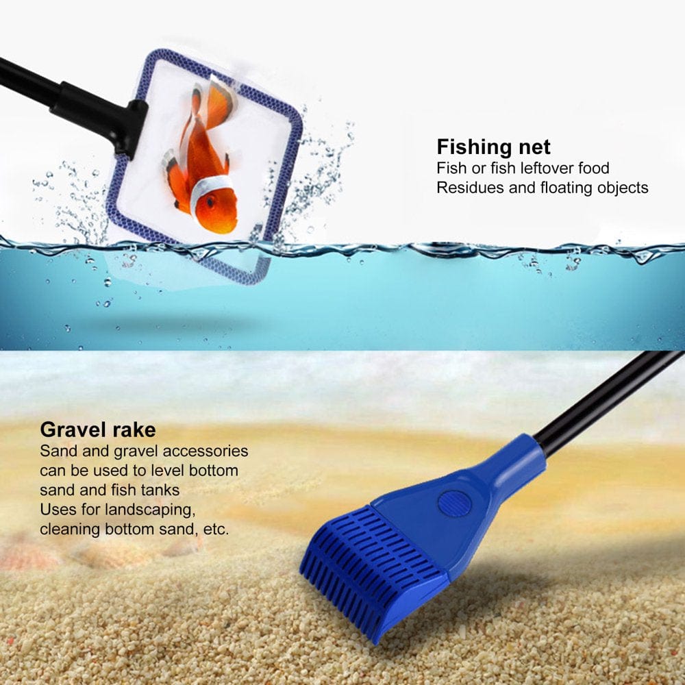 1 Set Aquarium Cleaning Kit with Long Telescopic Handle Algae Scraping 6 in 1 Fish Tank Gravel Waterweed Cleaning Tool Aquarium Supplies Animals & Pet Supplies > Pet Supplies > Fish Supplies > Aquarium Cleaning Supplies duixinghas   