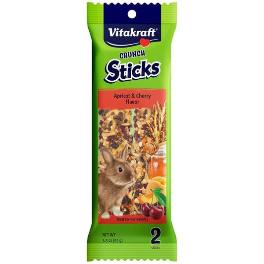 10 Count (5 X 2 Ct) Vitakraft Crunch Sticks Rabbit Treats Apricot and Cherry Flavor