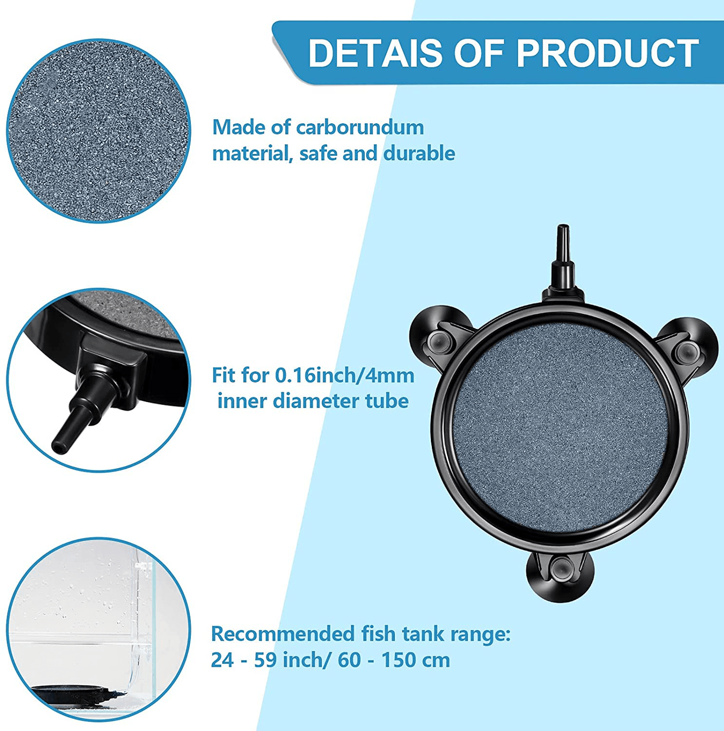 10 Pieces 4 Inches Disc Air Stone Bubble Diffuser round Fish Tank Bubbler with 30 Pieces Suction Cups Aerator Diffuser round Air Stone Kit for Oxygenation in Hydroponics Aquarium Fish Tank Animals & Pet Supplies > Pet Supplies > Fish Supplies > Aquarium Air Stones & Diffusers Honoson   
