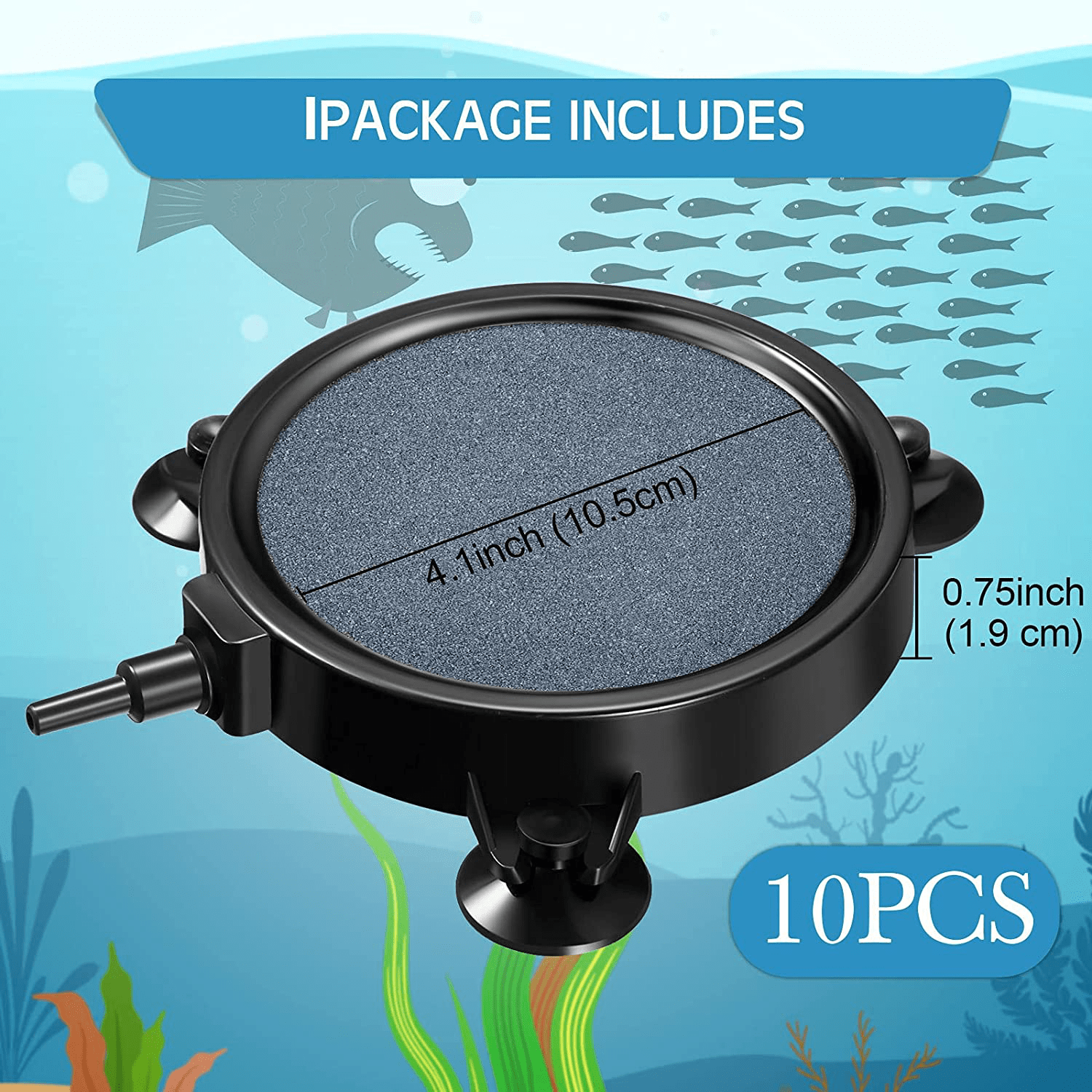 10 Pieces 4 Inches Disc Air Stone Bubble Diffuser round Fish Tank Bubbler with 30 Pieces Suction Cups Aerator Diffuser round Air Stone Kit for Oxygenation in Hydroponics Aquarium Fish Tank Animals & Pet Supplies > Pet Supplies > Fish Supplies > Aquarium Air Stones & Diffusers Honoson   