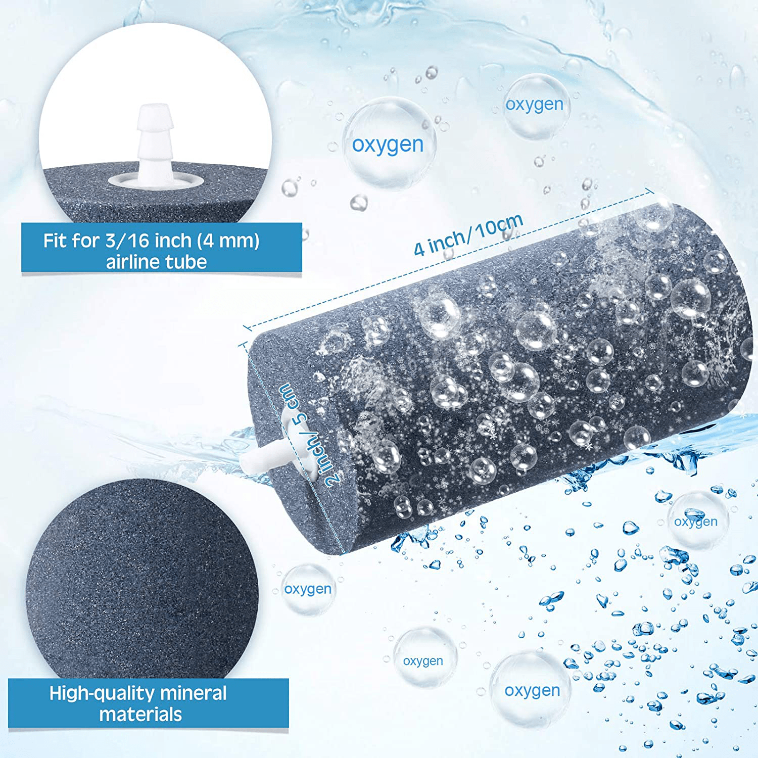 10 Pieces Air Stone Cylinder 4 Inch Large Mineral Bubble Diffuser Aerator Bubble Diffuser Cylinder Air Stones Diffuser for Hydroponic Growing System Fish Tank (Light Slate Gray) Animals & Pet Supplies > Pet Supplies > Fish Supplies > Aquarium Air Stones & Diffusers Honoson   