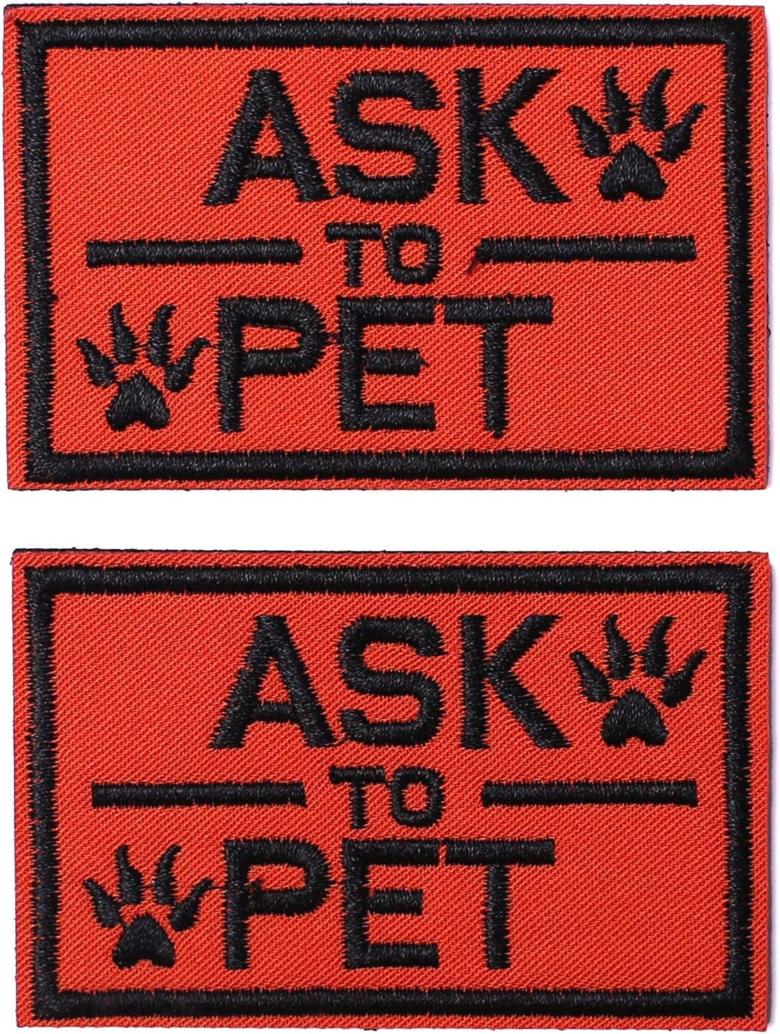 10 Pieces Service Dog K9 Please Don'T Pet Me in Training No Touch Full Embroidered Badge Emblem Patch for Service Dogs Harness Vest Clothes Animals & Pet Supplies > Pet Supplies > Dog Supplies > Dog Apparel J.CARP Ask to Pet, Orange  