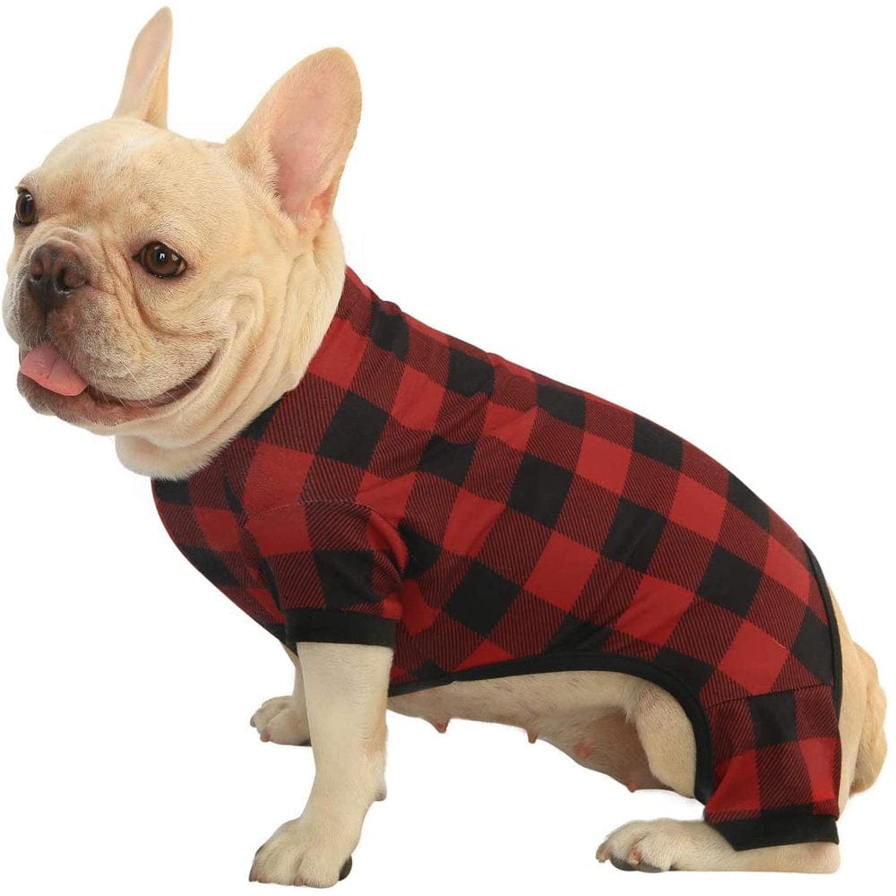 100% Cotton Buffalo Plaid Dog Clothes Puppy Pajamas Pet Apparel Cat Onesies Jammies Doggie Jumpsuits,Pet Pajamas for Dogs Red Plaid Sweaters Soft Clothes Animals & Pet Supplies > Pet Supplies > Dog Supplies > Dog Apparel No   