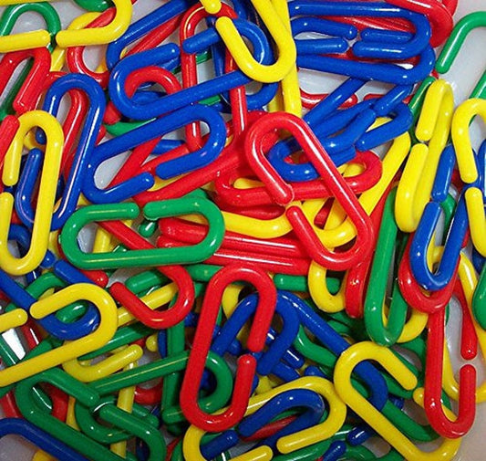 100 Plastic C-Clips Hooks Chain C-Links Sugar Glider Rat Parrot Bird Toy Parts Animals & Pet Supplies > Pet Supplies > Bird Supplies > Bird Toys pets   