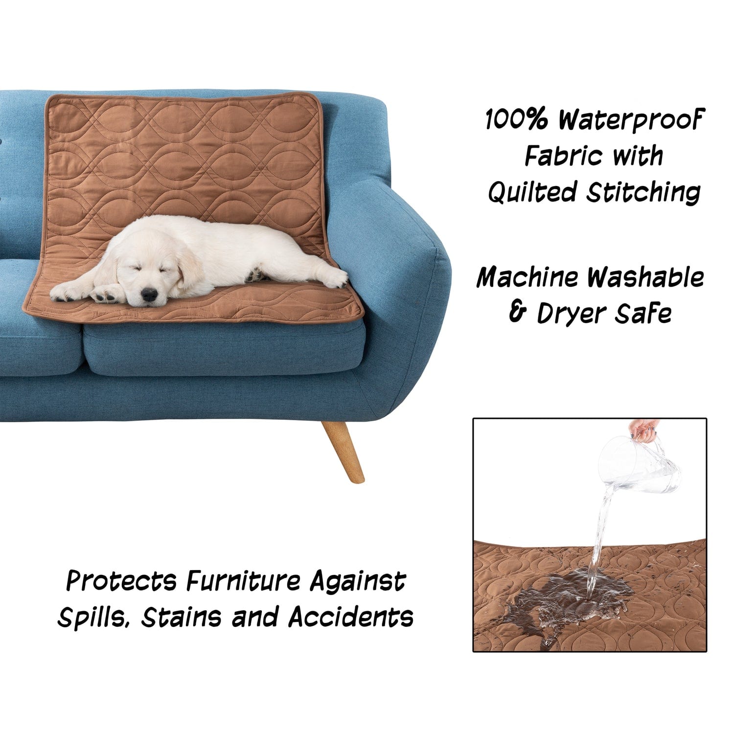 Waterproof Pet Mat - 36x28 Partial Couch Covers For Dogs, Cats, Or