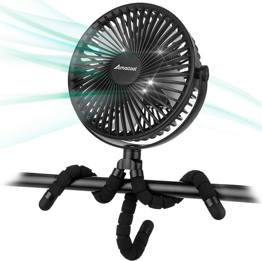10000Mah 7 Inch Battery Operated Clip on Fan Rotatable USB Fan for Baby Stroller Outdoor Camping Tent Beach Treadmill Car Golf Cart Animals & Pet Supplies > Pet Supplies > Dog Supplies > Dog Treadmills AMACOOL   