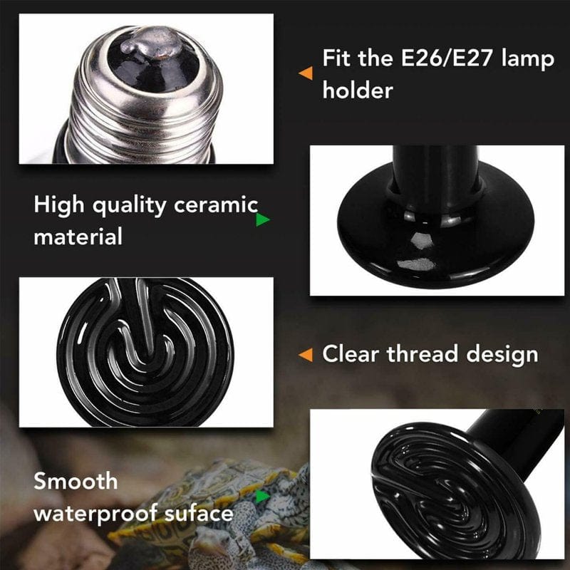 100W/150W 2 Pack Infrared Ceramic Heat Emitter Reptile Heat Lamp Bulb No Light Emitting Brooder Coop Heater for Amphibian Pet and Incubating Chicken Animals & Pet Supplies > Pet Supplies > Reptile & Amphibian Supplies > Reptile & Amphibian Habitat Heating & Lighting Cabina Home   
