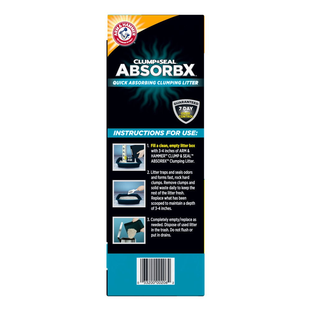 Arm & Hammer Clump & Seal Absorbx Clumping Litter, Multicat Unscented 8.5Lb Animals & Pet Supplies > Pet Supplies > Cat Supplies > Cat Litter Church & Dwight Co., Inc.   