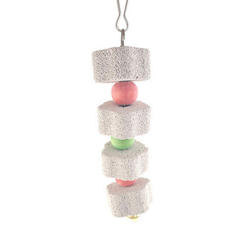 Parrot Chewing Toy, Bird Beak Grinding Stone Bell, Lava Block Calcium Supplement Food African Greys Budgies Parakeet Cockatiel Hamster Chinchilla Rabbit Animals & Pet Supplies > Pet Supplies > Bird Supplies > Bird Toys Joybuy Express   