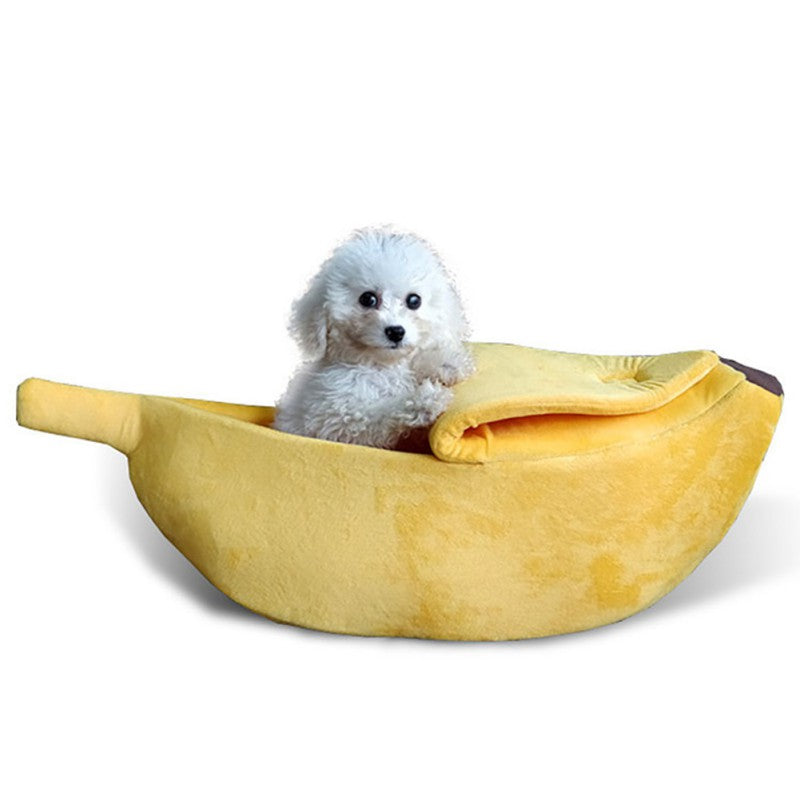 Stylish Pet Dog Cat Banana Bed House Pet Boat Dog Cute Cat Snuggle Bed Soft Yellow Cat Bed Sleep Nest for Cats Kittens Animals & Pet Supplies > Pet Supplies > Cat Supplies > Cat Beds SNHENODA   