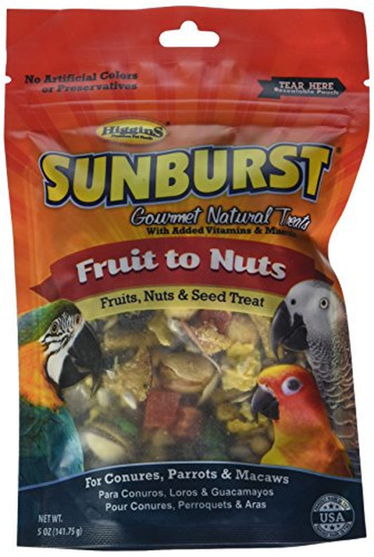 Higgins Sunburst Fruits to Nuts Gourmet Treats for Conures, Parrots & Macaws