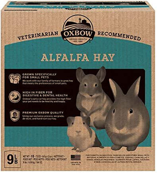 Oxbow Animal Health Alfalfa Hay - All Natural Hay for Young, Pregnant, or Nursing Small Pets - 9 Lb. Animals & Pet Supplies > Pet Supplies > Small Animal Supplies > Small Animal Food Kayronica Ecom LLC   