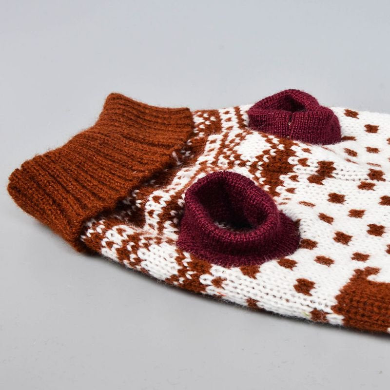 Pet Dog Cat Sweater, Christmas Thickened Elks Pattern Outwear, Doggy Autumn Winter Warm Jacket Coat Puppy Pet Cat Clothes Costume Apparel,Brown,M Animals & Pet Supplies > Pet Supplies > Cat Supplies > Cat Apparel LINKABC   