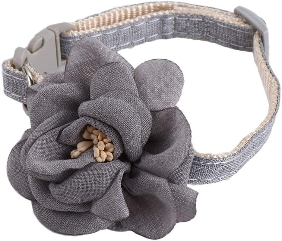 Pet Cat Collar with 3D Flower,Beautiful Adjustable Bow Tie Safety Buckle Dog Necklace Dog Leash New Year Gift Blue, Grey, Pink(Pink) Animals & Pet Supplies > Pet Supplies > Dog Supplies > Dog Apparel generic Grey  