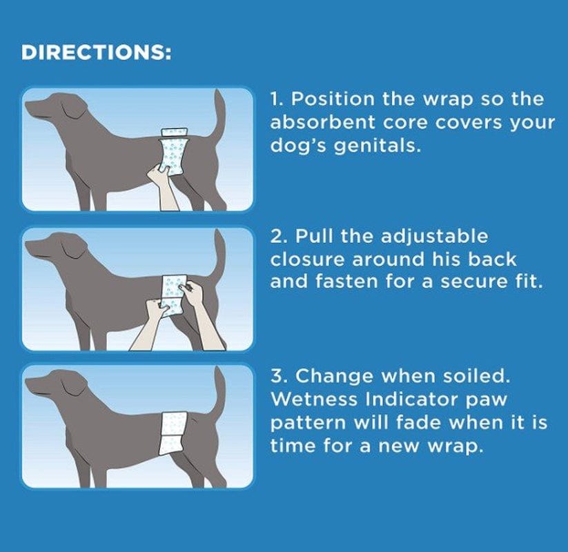 108 Count (3 X 36 Ct) Four Paws Wee Wee Disposable Male Dog Wraps Medium/Large Animals & Pet Supplies > Pet Supplies > Dog Supplies > Dog Diaper Pads & Liners Four Paws   