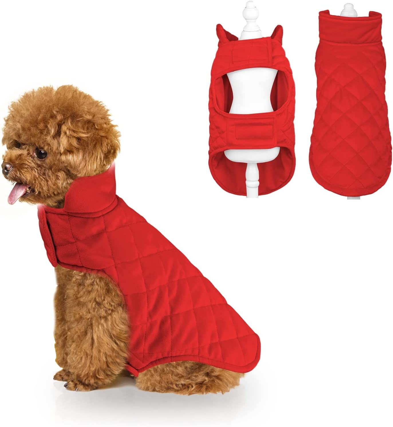 Cnarery Dog Fleece Vest, Puppy Dog Turtleneck Winter Sweaters Coat Dog Clothes Pet Dog Cold Weather Coats Snow Jacket Vest for Small Medium Dogs(Fuchsia) Animals & Pet Supplies > Pet Supplies > Dog Supplies > Dog Apparel Cnarery Red XL(Chest:21.7-23.7" Neck:15-16.5") 